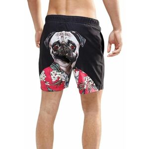 Pantaloni scurti de baie tip sort - barbati - imprimeu pug haios - model cool animal summer - uscare rapida - EFAYN imagine