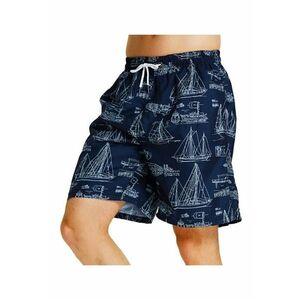 Pantaloni scurti de baie tip sort - barbati - imprimeu barci sailing - model sailing life - uscare rapida - EFAYN imagine