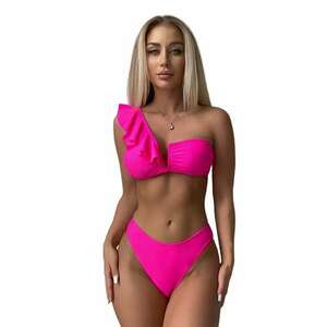 Costum de baie dama - 2 piese - model elegant cu bretea chic pe un umar - EFAYN imagine