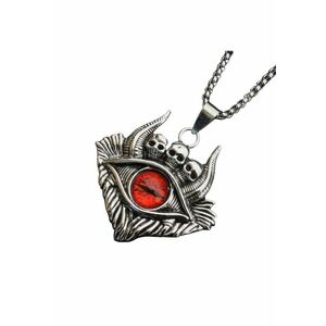 Lant demon world - cu pandantiv evil eye cu detalii capete de schelet - unisex - EFAYN imagine