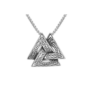 Lant viking - cu pandantiv valknut triangle - unisex - EFAYN imagine