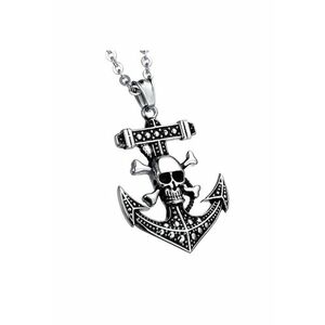 Lant model sailor life - cu pandantiv ancora cu pirate skull - unisex - EFAYN imagine