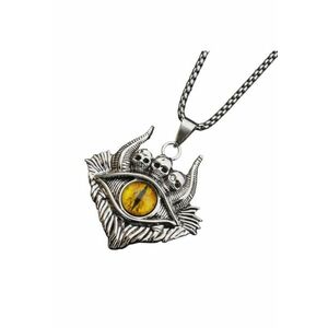 Lant demon world - cu pandantiv evil eye cu detalii capete de schelet - unisex - EFAYN imagine