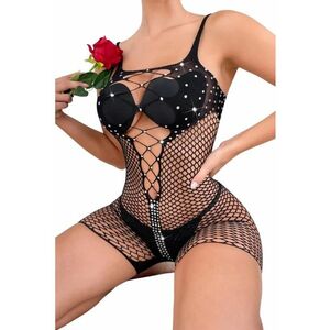 Lenjerie sexy dama - body tip pantalon scurt cu bretele subtiri - model party nights - EFAYN imagine