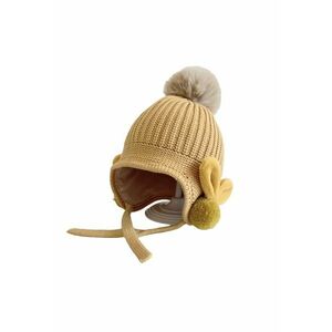 Caciula pentru copii - model cu pom pom si prindere reglabila sub barbie - accesorizata cu iepurasi la urechi - tematica little bunny in the winter - 1 – 3 ani - EFAYN imagine