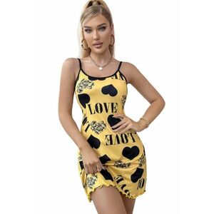 Pijama dama tip rochie scurta cu bretele subtiri reglabile - model cu inimioare - tematica I feel sexy - EFAYN imagine