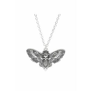 Lant cu pandantiv fluture de noapte - model gotic - tematica skull moth butterfly - unisex - EFAYN imagine