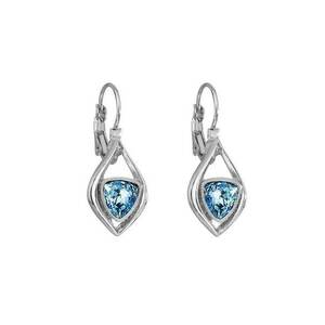 Cercei cu cristale Swarovski Aquamarine 7740-1241-03 - Albastru - Argintiu imagine