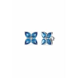 Cercei Studs Party floare cu cristale JUBE02150JWRHBLT-U - Argintiu - Albastru imagine