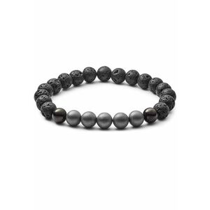 Bratara Lava Hematite beaded JOF00493001 - Gri imagine