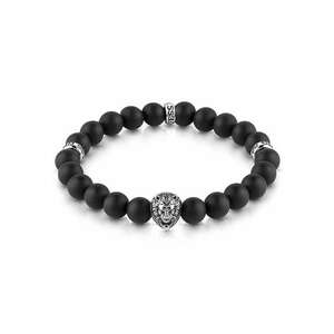 Bratara Men In Guess beads leu JUMB01303JWSTT-U - Argintiu - Negru imagine