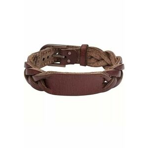 Bratara Heritage Braided Brown Leather JF04126200 - Maro imagine