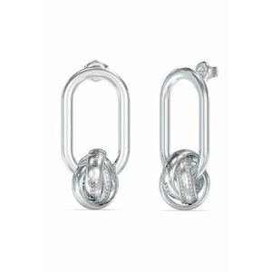 Cercei Perfect paperclip cu cercuri si cristale JUBE04073JWRHT-U - Argintiu imagine