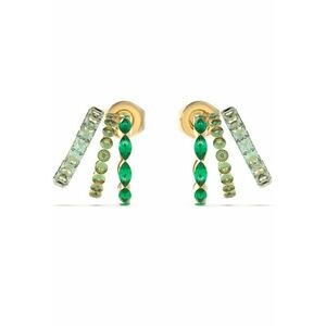 Cercei Crazy Earring stud lung si cristale verzi JUBE03307JWYGGNT-U - Auriu imagine