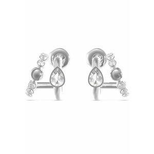 Cercei Crazy Earring stud lung si cristale JUBE03303JWRHT-U - Argintiu imagine