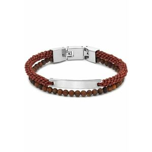 Bratara Elliott Tiger's Eye Brown Nylon Beaded Bracelet JOF00953040 - Argintiu - Maro imagine