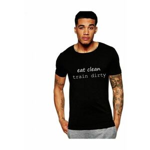 Tricou negru barbati - Eat Clean Train Dirty imagine