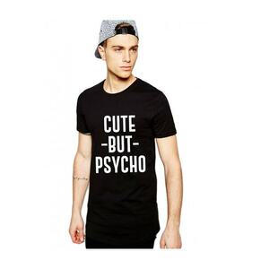 Tricou negru barbati - Cute but PSYCHO imagine