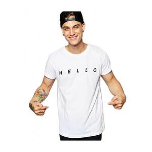 Tricou alb barbati - HELLO imagine