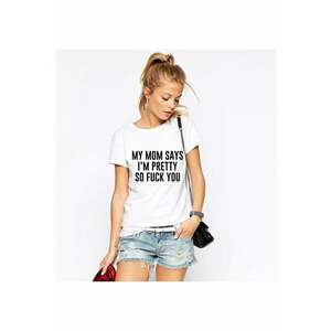 Tricou dama alb - My MOM says imagine