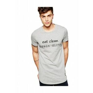 Tricou gri barbati - Eat Clean Train Dirty imagine