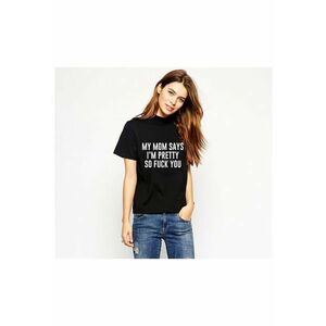 Tricou dama negru - My MOM says imagine