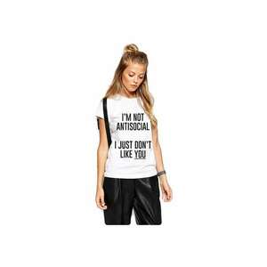 Tricou dama alb - I'm not antisocial imagine