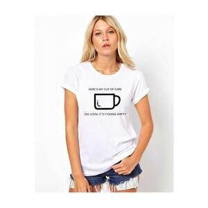 Tricou dama alb - Cup of care imagine