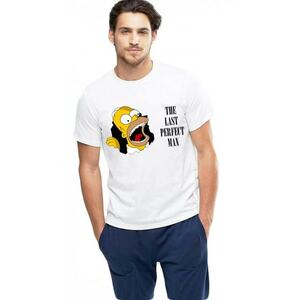 Tricou barbati alb - Simpson imagine