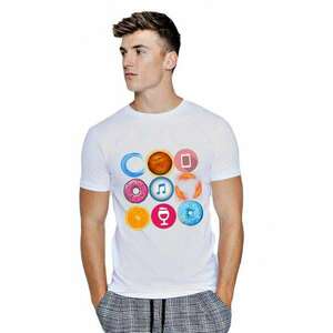 Tricou barbati alb - Circle imagine