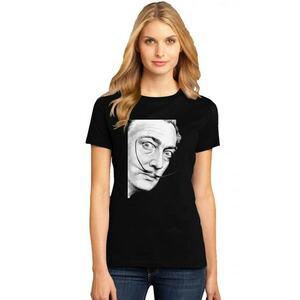 Tricou dama negru - Dali - Portret imagine