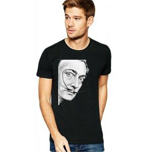 Tricou barbati negru - Dali - Portret imagine