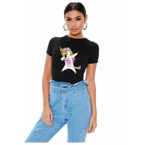 Tricou dama negru - Cool Unicorn imagine