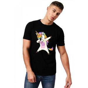 Tricou barbati negru - Cool Unicorn imagine