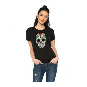 Tricou dama negru - Sugar Skull Colorful imagine