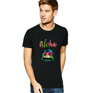 Tricou barbati negru - Aloha Exotic imagine