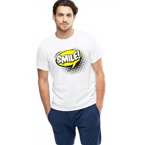 Tricou barbati alb - Smile imagine