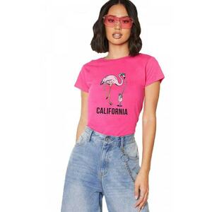 Tricou dama Roz California imagine