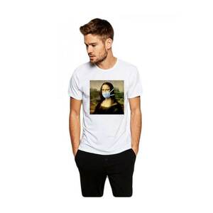 Tricou barbati alb - Mona Lisa in Pandemie imagine