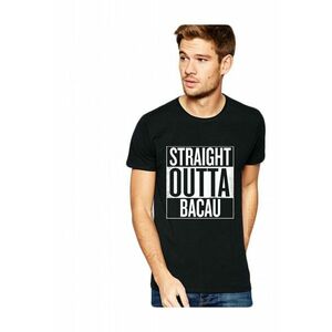 Tricou negru barbati - Straight Outta Bacau imagine