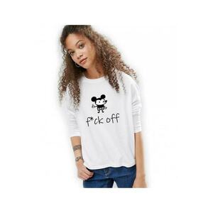 888113368-Bluza dama alba - f*ck off Mickey Mouse imagine