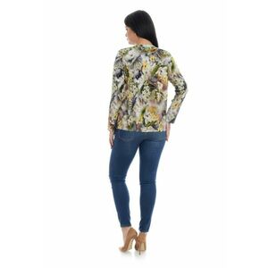 888136866-Bluza Dama - Multicolora - cu Imprimeu Floral si decolteu V imagine