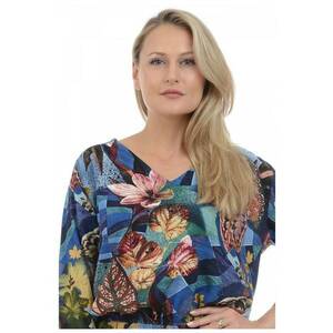 888124548-Bluza Dama Multicolora cu Imprimeu de Toamna imagine