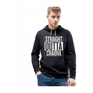 Hanorac Barbati Negru- Straight Outta Craiova imagine