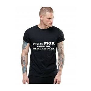 Tricou Negru Barbati - Prostii mor - prostia e nemuritoare imagine