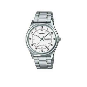 Ceas barbatesc - MTP-V006D-7B2UDF - Quartz - Casual - Cristal mineral - Otel - Alb/Argintiu - 38 mm imagine