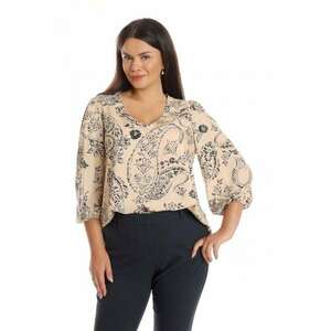 888141684-Bluza Dama Paisley - Crem/Bleumarin cu imprimeu Paisley imagine