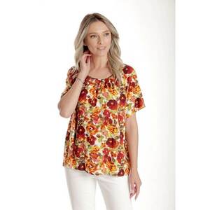 888144393-Bluza Dama - Ampla cu Imprimeu Floral - Panselute imagine