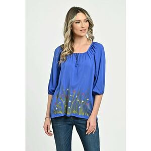 888144280-Bluza Dama tip IE - albastra cu pictura manuala imagine