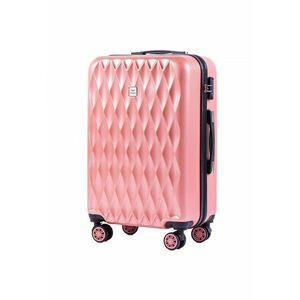 Troler Mediu - PC 190 - 66 cm - 4 Roti Duble - Cifru TSA - Policarbonat - Rose imagine